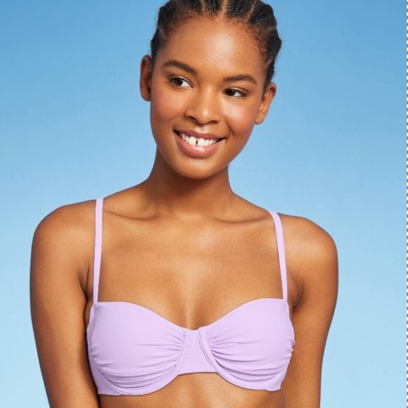 Target Swim Nwt Shirred Underwire Bikini Top Xhilaration Lilac Purple Poshmark